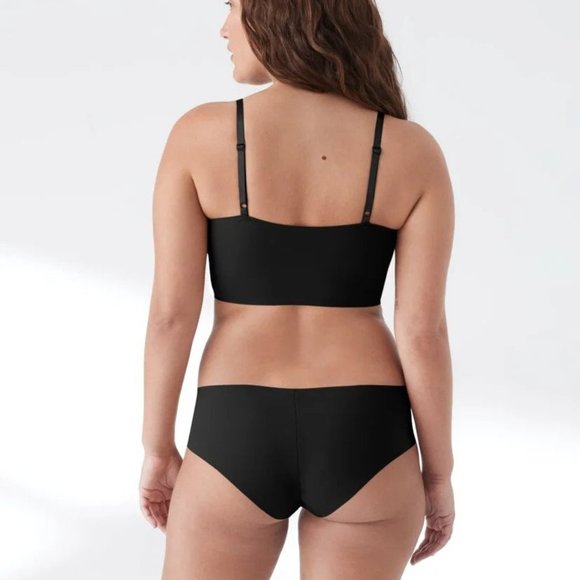 True & Co True Body Lift Full Cup Triangle Bra Bralette Black XS - Picture 3 of 5